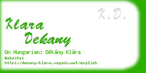 klara dekany business card